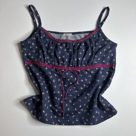 Pasta Japan Floral Lace Bow Baby Cami Tank Top XS Coquette Fairy Ditsy Floral - Picture 3 of 10